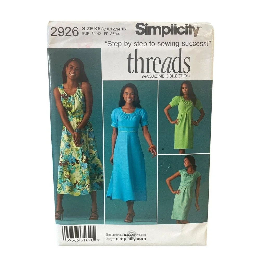 Simplicity 2926 Misses Dress Sewing Pattern Size‎ 8-16 UNCUT FF